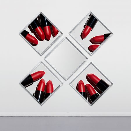 contemporary mirror with lipstick art around london
